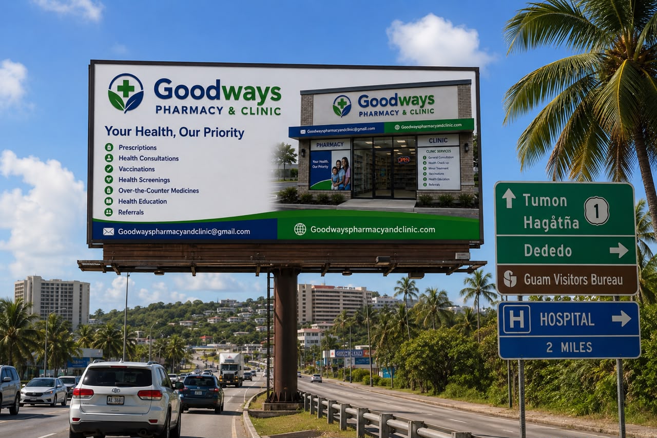 Goodways billboard near Tumon, Guam